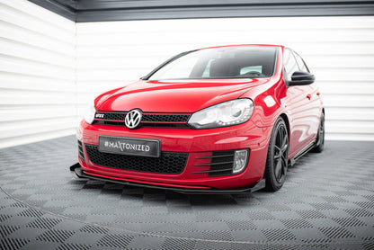 Street Pro Frontlippe V.3 passend für VW Golf GTI Mk6 schwarz matt + Hochglanz Flaps