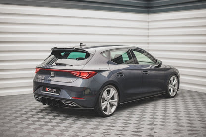 Street Pro Heckansatz Diffusor + Flaps passend für Seat Leon FR Hatchback Mk4 schwarz-rot
