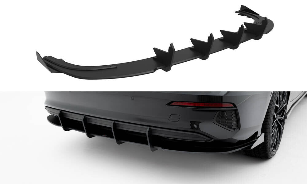 Street Pro Heckansatz Diffusor passend für Audi A3 Limousine 8Y schwarz matt + Hochglanz Flaps