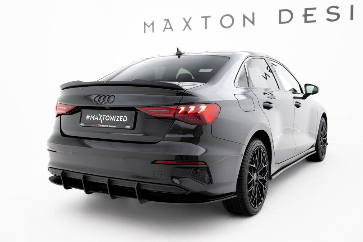 Street Pro Heckansatz Diffusor passend für Audi A3 Limousine 8Y schwarz matt