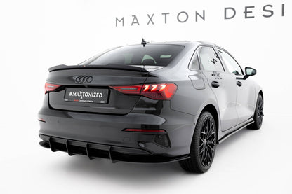 Street Pro Heckansatz Diffusor passend für Audi A3 Limousine 8Y schwarz matt