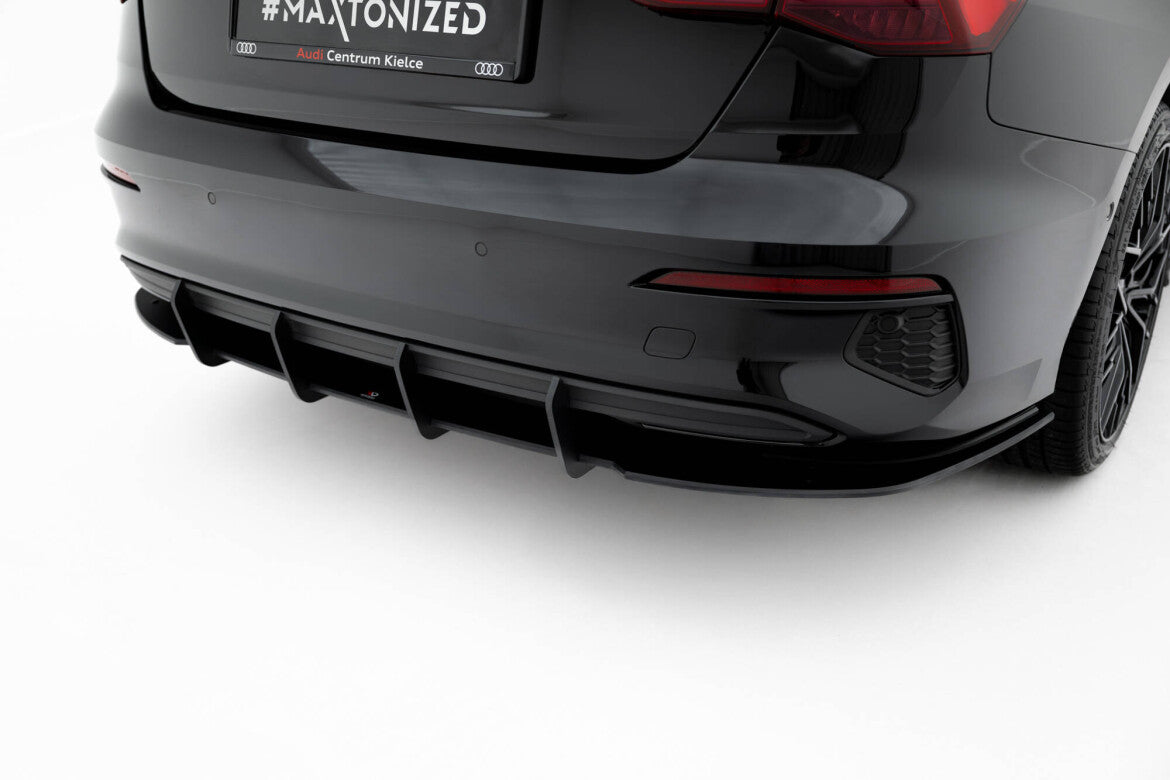 Street Pro Heckansatz Diffusor passend für Audi A3 Limousine 8Y schwarz matt