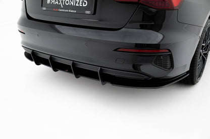 Street Pro Heckansatz Diffusor passend für Audi A3 Limousine 8Y schwarz matt