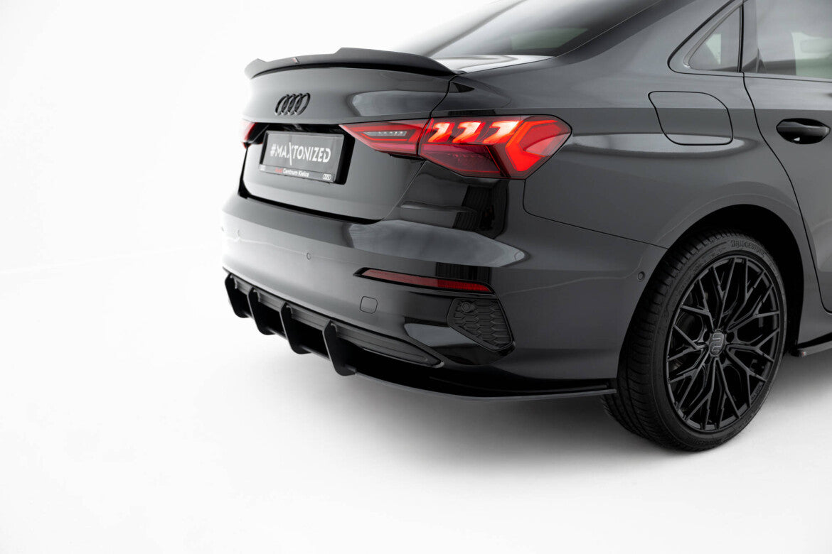Street Pro Heckansatz Diffusor passend für Audi A3 Limousine 8Y schwarz matt