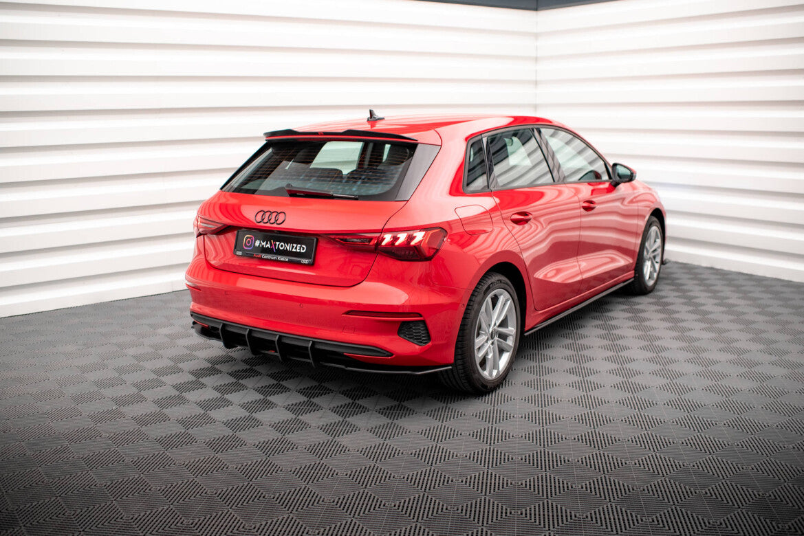 Street Pro Heckansatz Diffusor passend für Audi A3 Sportback 8Y schwarz matt