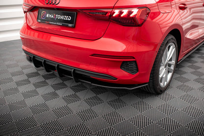Street Pro Heckansatz Diffusor passend für Audi A3 Sportback 8Y schwarz matt
