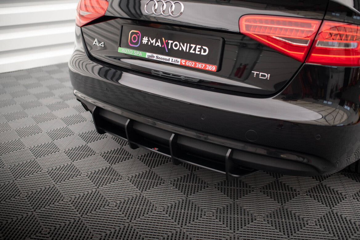 Street Pro Heckansatz Diffusor passend für Audi A4 B8 FL schwarz matt
