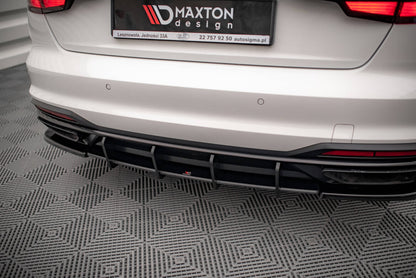 Street Pro Heckansatz Diffusor passend für Audi A4 B9 FL schwarz-rot