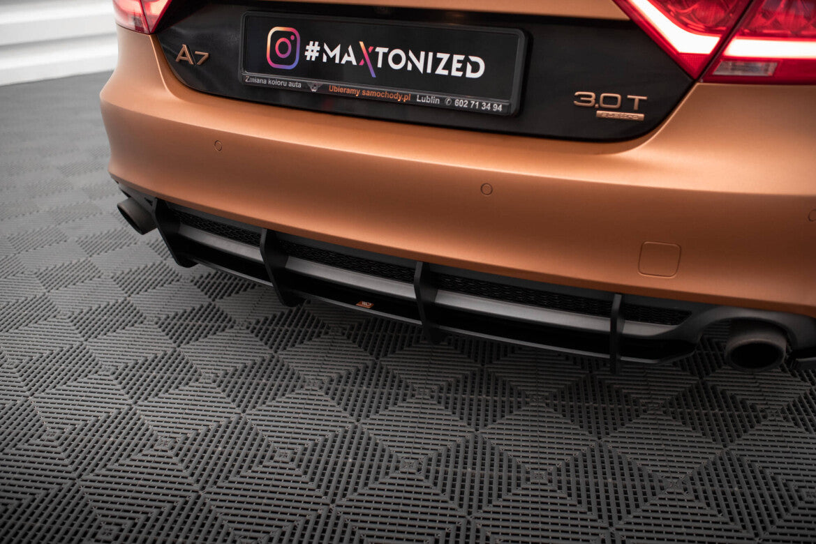 Street Pro Heckansatz Diffusor passend für Audi A7 S-Line C7 schwarz matt