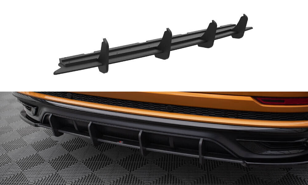 Street Pro Heckansatz Diffusor passend für Audi Q8 S-Line Mk1 schwarz matt