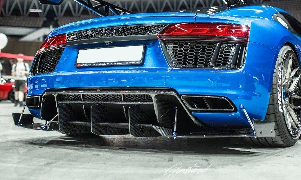 Street Pro Heckansatz Diffusor passend für Audi R8 Mk.2 schwarz matt