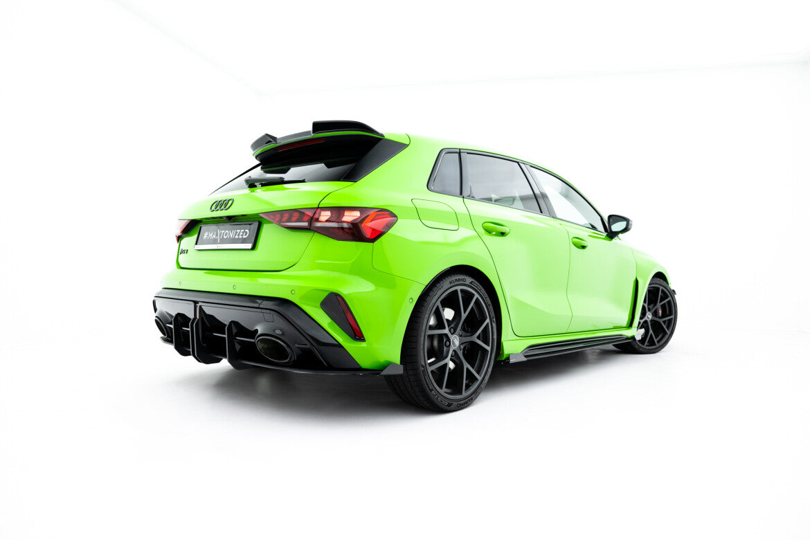 Street Pro Heckansatz Diffusor passend für Audi RS3 Sportback 8Y FL schwarz matt + Hochglanz Flaps
