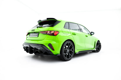 Street Pro Heckansatz Diffusor passend für Audi RS3 Sportback 8Y FL schwarz matt + Hochglanz Flaps