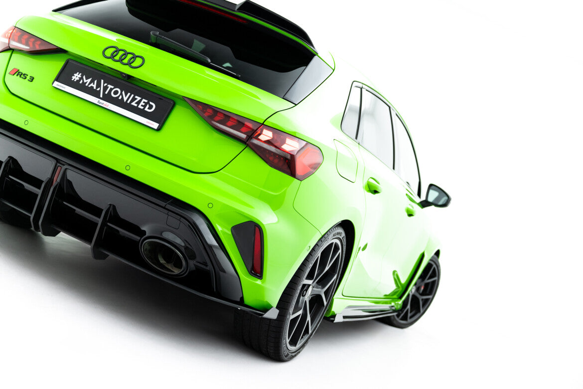 Street Pro Heckansatz Diffusor passend für Audi RS3 Sportback 8Y FL schwarz matt + Hochglanz Flaps