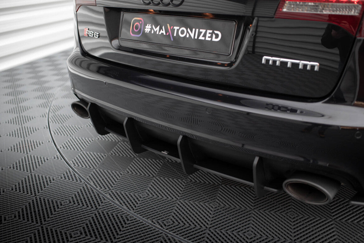 Street Pro Heckansatz Diffusor passend für Audi RS6 Avant C6 schwarz matt