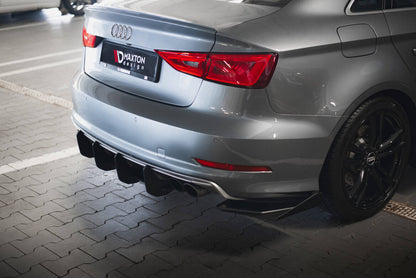 Street Pro Heckansatz Diffusor passend für Audi S3 Limousine 8V schwarz matt