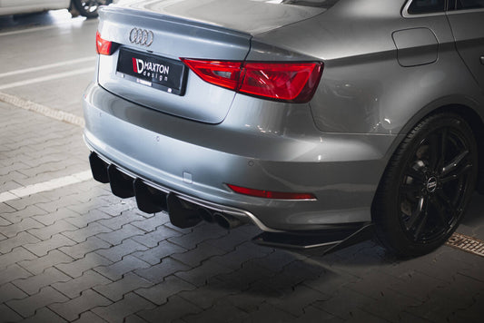 Street Pro Heckansatz Diffusor passend für Audi S3 Limousine 8V schwarz matt