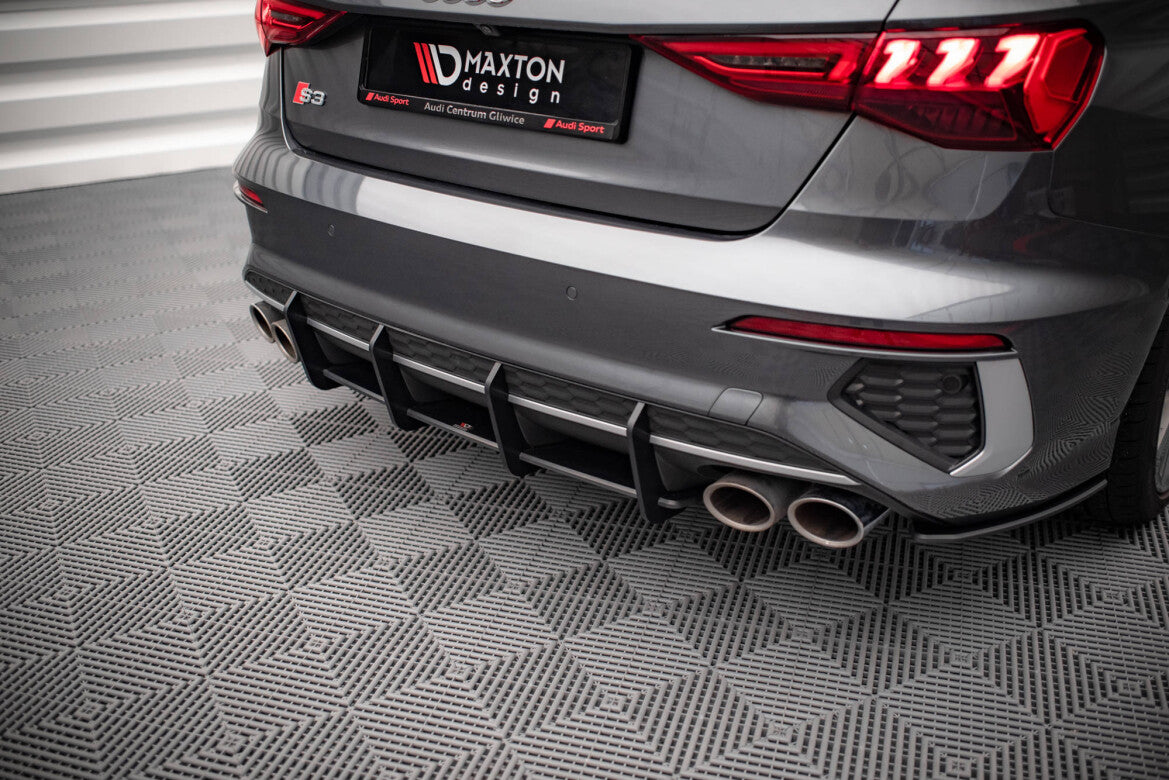 Street Pro Heckansatz Diffusor passend für Audi S3 Limousine 8Y schwarz matt