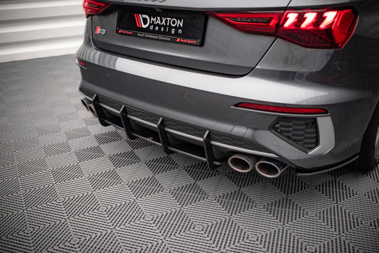 Street Pro Heckansatz Diffusor passend für Audi S3 Limousine 8Y schwarz matt