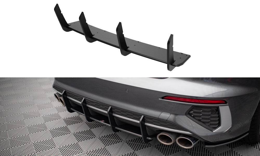 Street Pro Heckansatz Diffusor passend für Audi S3 Limousine 8Y schwarz matt