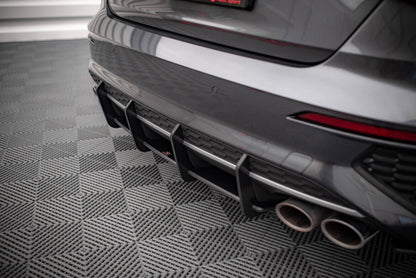 Street Pro Heckansatz Diffusor passend für Audi S3 Limousine 8Y schwarz matt
