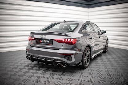 Street Pro Heckansatz Diffusor passend für Audi S3 Limousine 8Y schwarz matt