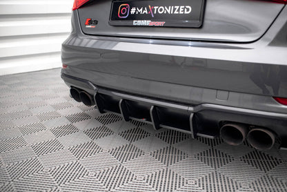 Street Pro Heckansatz Diffusor passend für Audi S3 Sportback 8V FL schwarz matt