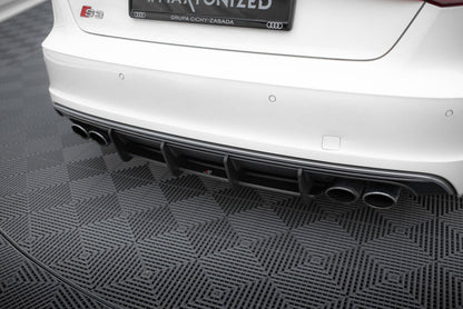Street Pro Heckansatz Diffusor passend für Audi S3 Sportback / Hatchback 8V schwarz matt