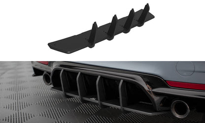 Street Pro Heckansatz Diffusor passend für BMW 435 Coupe M-Paket F32 schwarz-rot