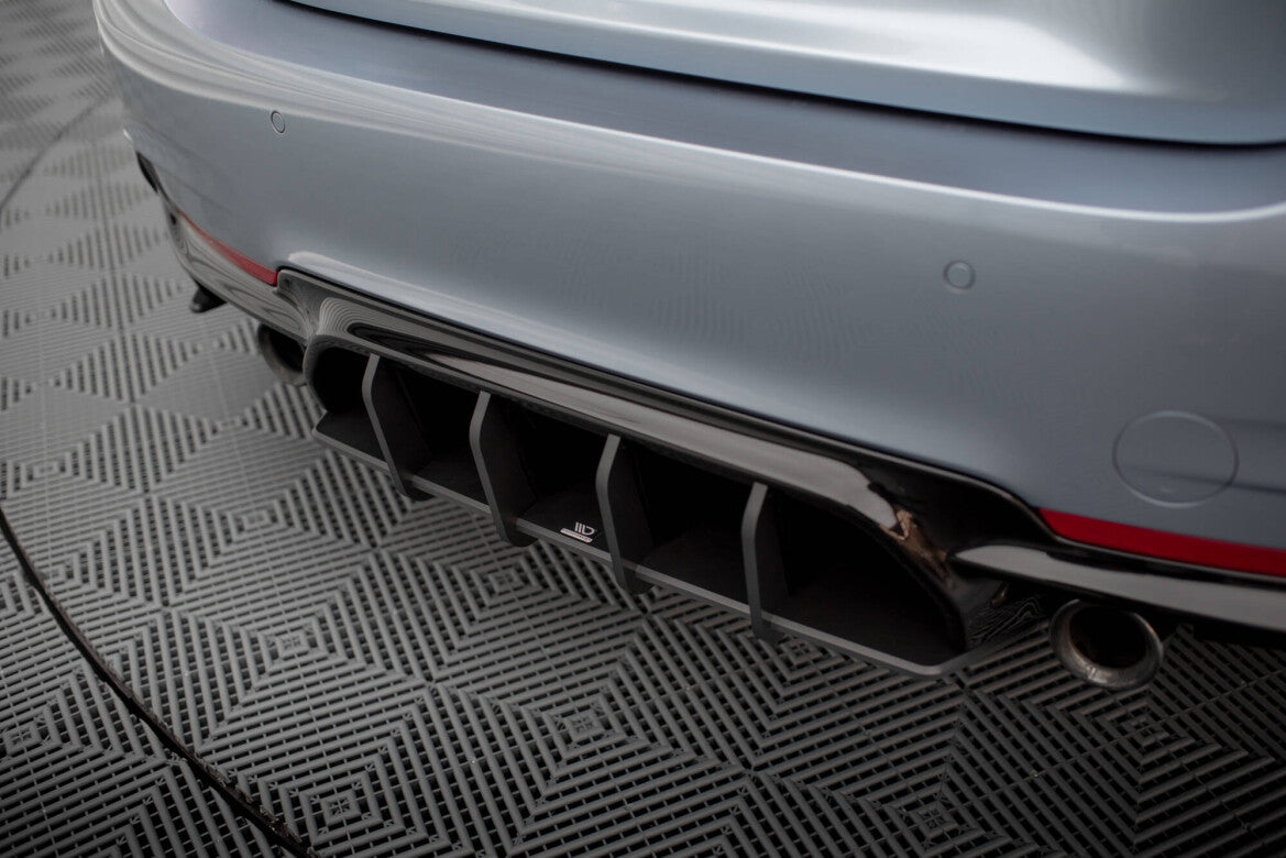Street Pro Heckansatz Diffusor passend für BMW 435 Coupe M-Paket F32 schwarz-rot