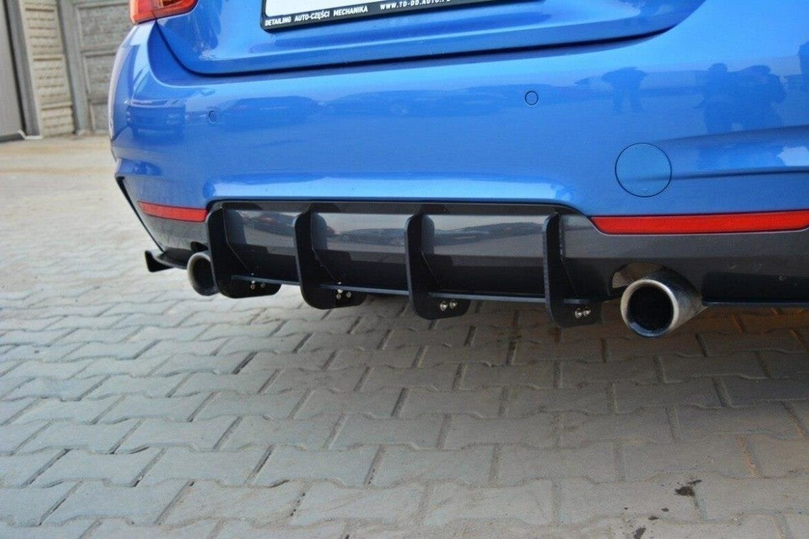 Street Pro Heckansatz Diffusor passend für BMW 4er Coupe / Gran Coupe / Cabrio M-Paket F32 / F36 / F33 schwarz matt