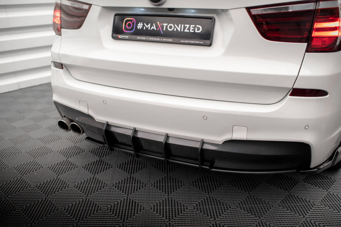 Street Pro Heckansatz Diffusor passend für BMW X3 M-Paket F25 roter Kern