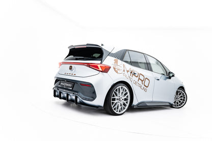 Street Pro Heckansatz Diffusor passend für CUPRA Born Mk1 schwarz matt + Hochglanz Flaps