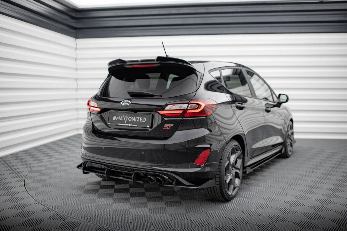 Street Pro Heckansatz Diffusor passend für Ford Fiesta Mk8 ST schwarz matt + Hochglanz Flaps