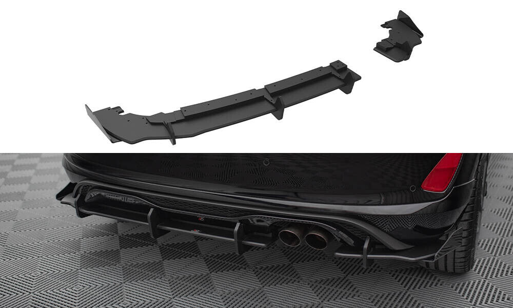 Street Pro Heckansatz Diffusor passend für Ford Fiesta Mk8 ST schwarz matt + Hochglanz Flaps