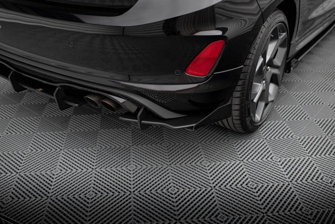 Street Pro Heckansatz Diffusor passend für Ford Fiesta Mk8 ST schwarz matt + Hochglanz Flaps