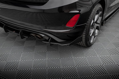 Street Pro Heckansatz Diffusor passend für Ford Fiesta Mk8 ST schwarz matt + Hochglanz Flaps
