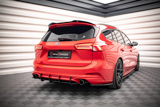 Street Pro Heckansatz Diffusor passend für Ford Focus Kombi ST Mk4 schwarz matt
