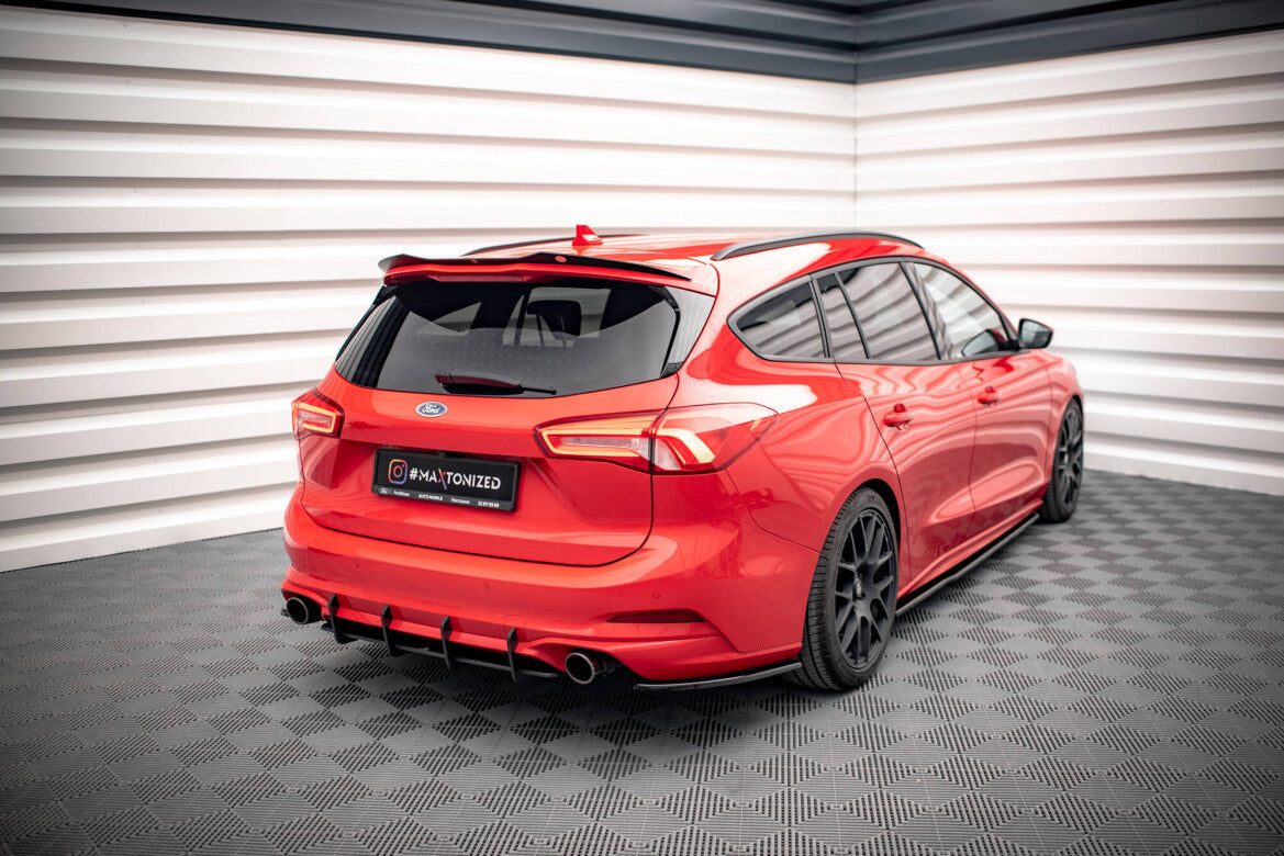 Street Pro Heckansatz Diffusor passend für Ford Focus Kombi ST Mk4 schwarz matt