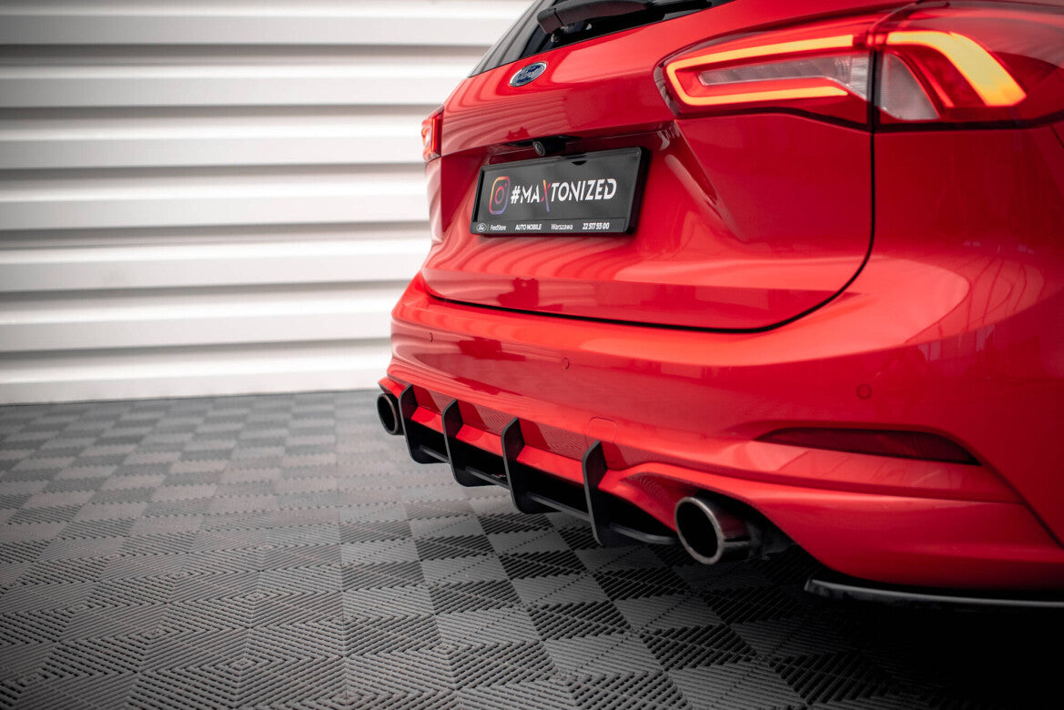 Street Pro Heckansatz Diffusor passend für Ford Focus Kombi ST Mk4 schwarz matt