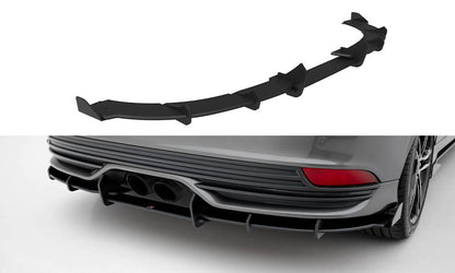 Street Pro Heckansatz Diffusor passend für Ford Focus ST Mk3 FL schwarz matt + Hochglanz Flaps