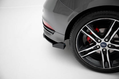 Street Pro Heckansatz Diffusor passend für Ford Focus ST Mk3 FL schwarz matt + Hochglanz Flaps