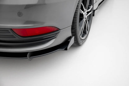 Street Pro Heckansatz Diffusor passend für Ford Focus ST Mk3 FL schwarz matt + Hochglanz Flaps