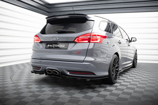 Street Pro Heckansatz Diffusor passend für Ford Focus ST Mk3 Kombi schwarz matt