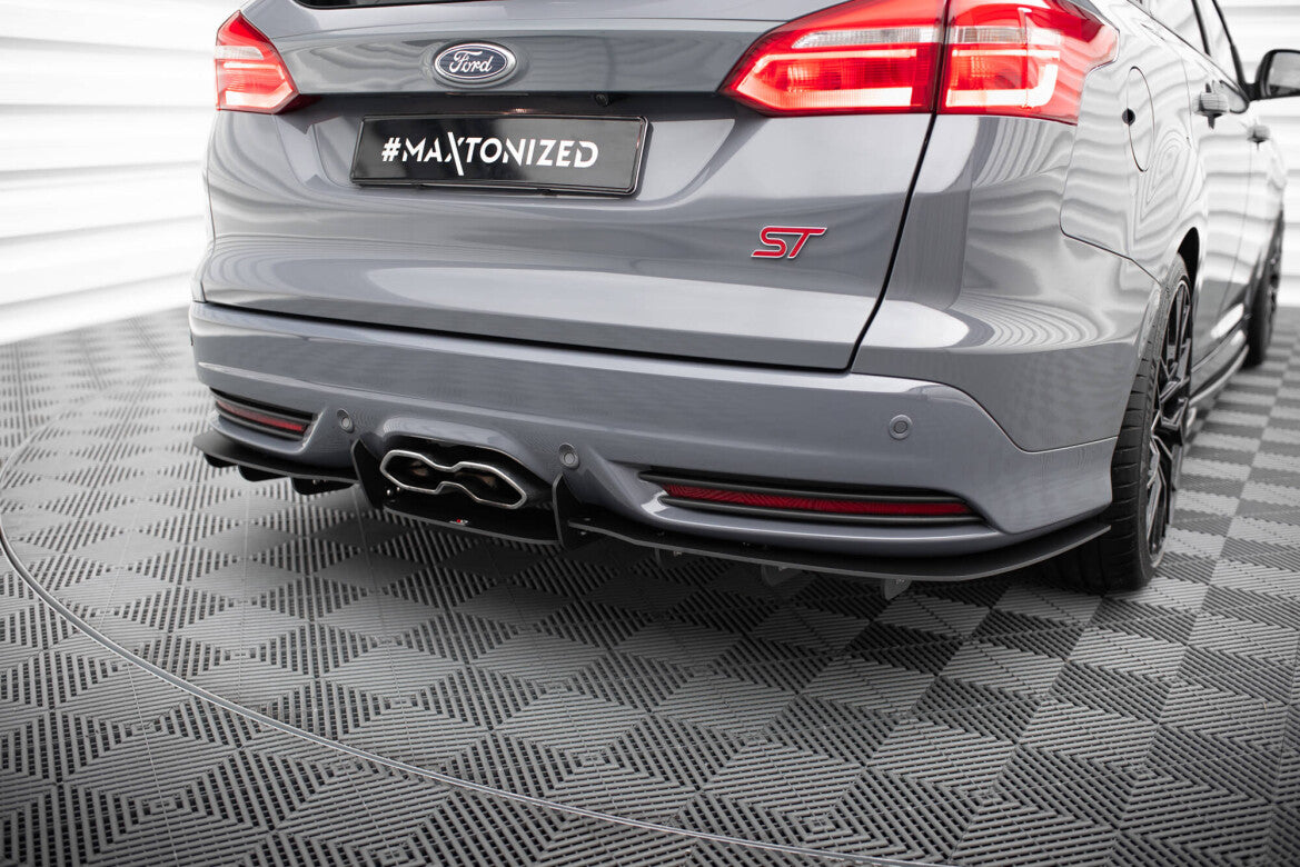 Street Pro Heckansatz Diffusor passend für Ford Focus ST Mk3 Kombi schwarz matt