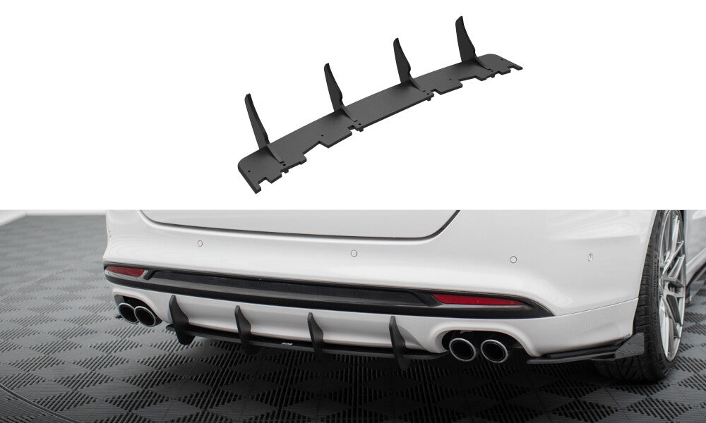 Street Pro Heckansatz Diffusor passend für Ford Mondeo Sport Mk5 FL / Fusion Sport Mk2 FL schwarz matt