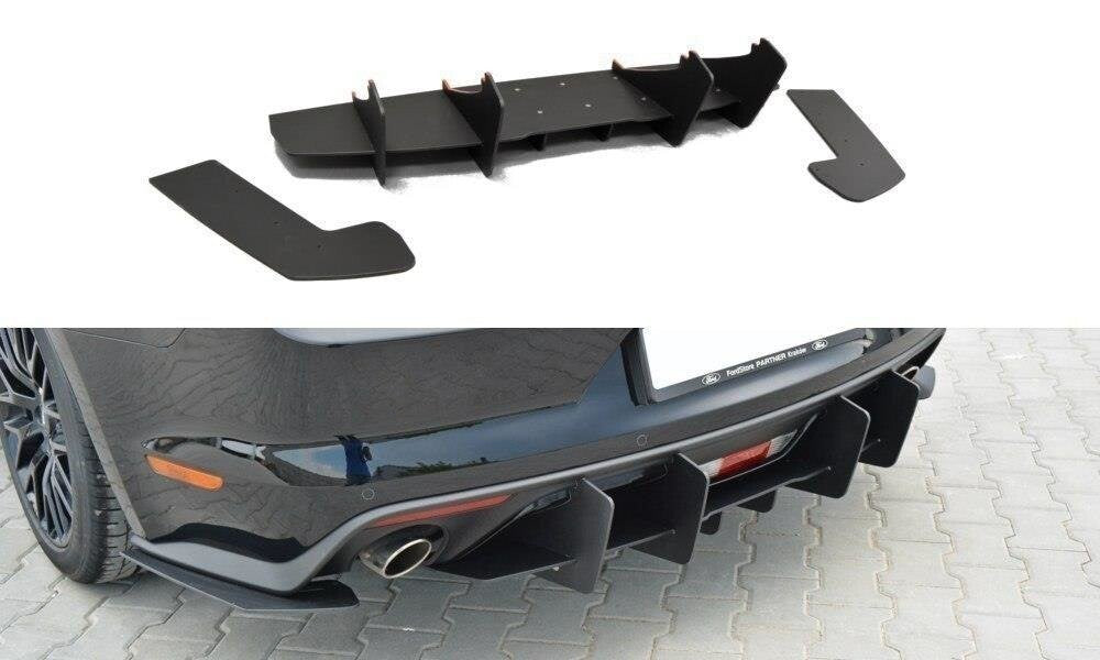 Street Pro Heckansatz Diffusor passend für Ford Mustang GT Mk6 schwarz matt