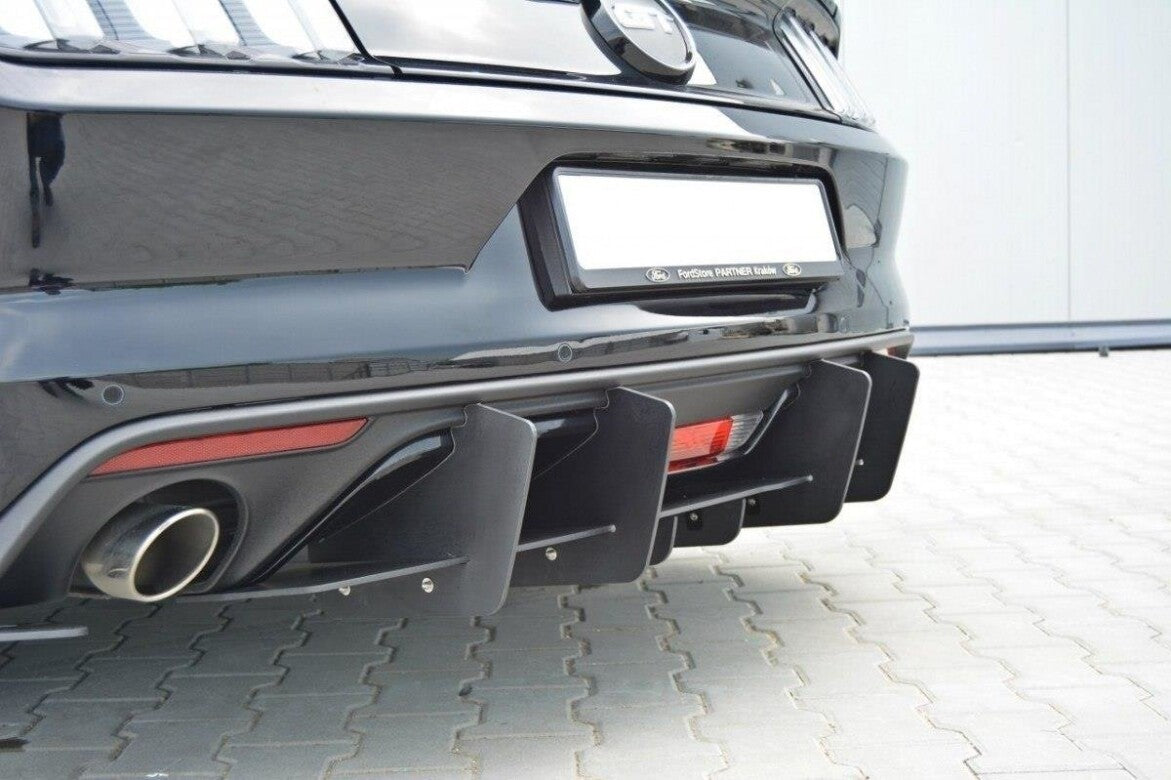 Street Pro Heckansatz Diffusor passend für Ford Mustang GT Mk6 schwarz matt