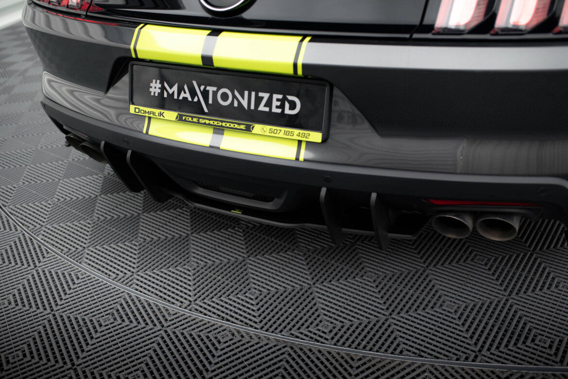 Street Pro Heckansatz Diffusor passend für Ford Mustang GT Mk6 schwarz-rot
