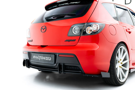Street Pro Heckansatz Diffusor passend für Mazda 3 MPS Mk1 EU Version schwarz matt